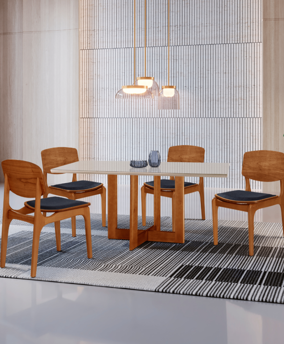 Sala de Jantar Talia com Cadeira Turquia Gold