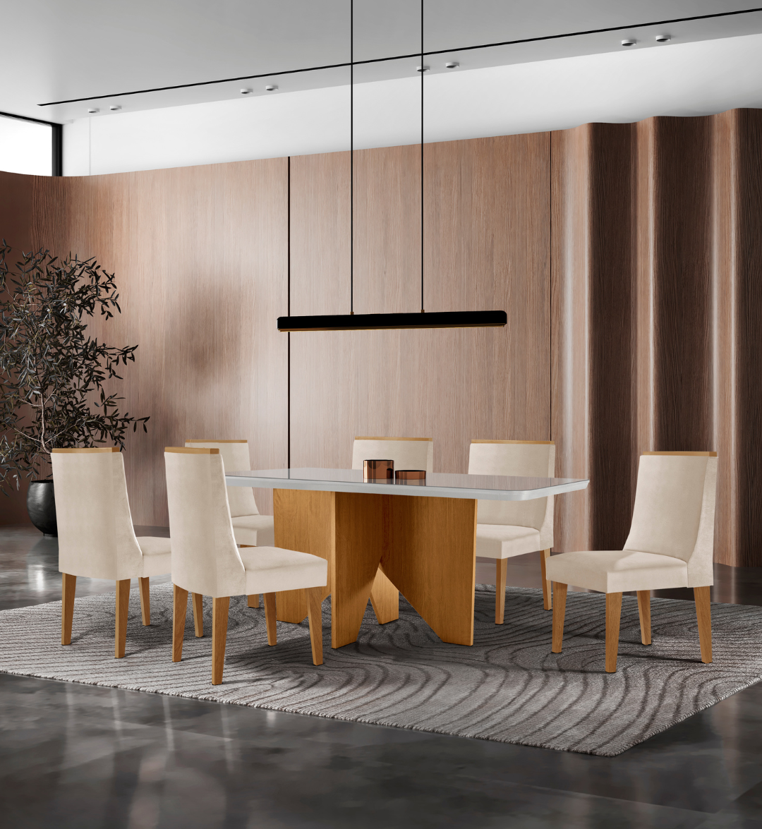 Sala de Jantar Nevada com Cadeira Dakota Luxo