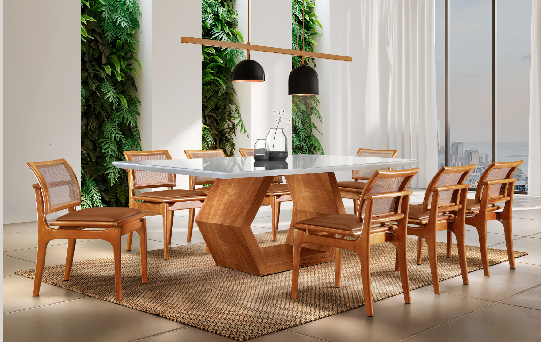 Sala de Jantar Ane com Cadeira Zeus